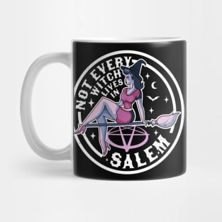 Not Every Witch Lives In Salem Halloween Retro Vintage Witch Mug